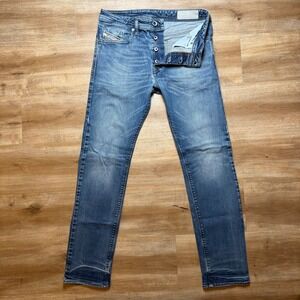Diesel Buster Jeans Mens 31x30 Blue Slim Tapered Leg Stretch Denim Pants 0853R